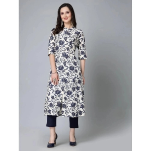 Stylum Rayon Printed Front Slit Womens Kurti - Blue ( Pack of 1 ) - None