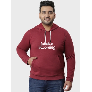 Printed Stylish Casual Winter Hooded Sweatshirt Maroon 4XL