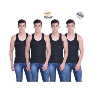 Dollar Bigboss Black Sleeveless Vests Pack of 4 - 95