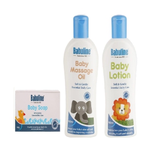 Babuline Baby Soap, Baby Massage Oil, Baby Lotion (100 gm each)