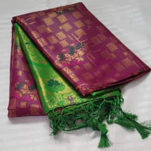 Banaras Warm Silk Floral Rani Pink