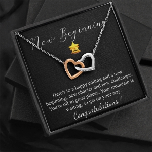 Graduation Gift Necklace, Graduation Gift for Her, College Graduation Gift for Her, High School, Senior Graduation, Class of 2022-Two Toned Box