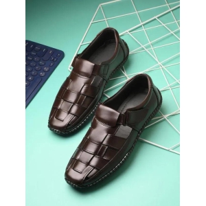 Mens Dreamers Brown  Leather Slippers-8