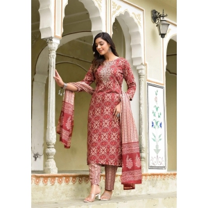 Beautiful and Simple Daily wear Kurti for Women With Dupatta and Bottom-M