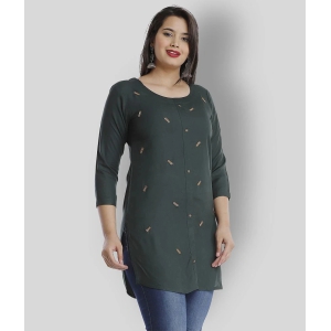 HIGHLIGHT FASHION EXPORT - Green Viscose Womens Straight Kurti ( Pack of 1 ) - XL