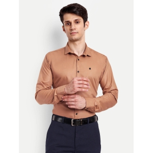 Light Brown Viscose Rayon Solid Shirt-XL