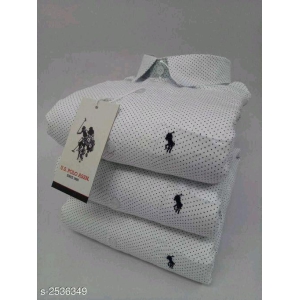 Ethnic White Polka Dot Mens Shirts-XL / White / Cotton