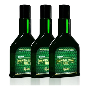 Deemark Herbal Hair Oil  (Pack of 3, 360ml.) - Long & Shiny Hair | Anti Hair Fall Control | Thick & Long Lasting Soft Hair