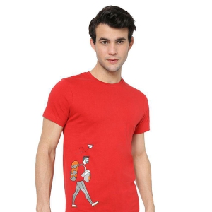 Bewakoof - Cotton Regular Fit Red Men's T-Shirt ( Pack of 1 ) - None