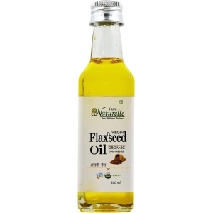 Farm Naturelle 100% Pure Organic Flax Seed Oil (Alsi Oil) Protein and Fiber Helps in reducing 100 Ml