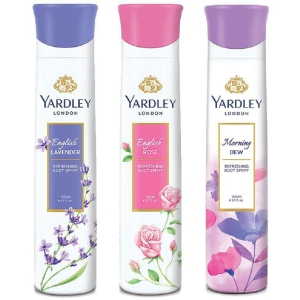 Yardley London - Morning Dew , English Rose &  Lavender Deodorant Spray for Women 150 ml ( Pack of 3 )