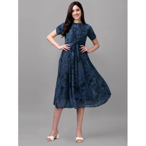 gufrina Rayon Printed Midi Women's Fit & Flare Dress - Blue ( Pack of 1 ) - None