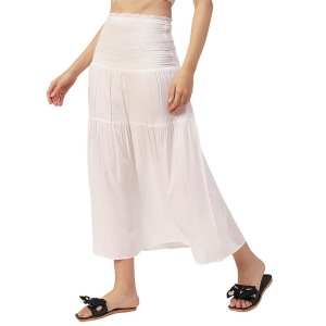 moomaya-women-solid-viscose-rayon-casual-skirt-high-waist-smocked-midi-skirt