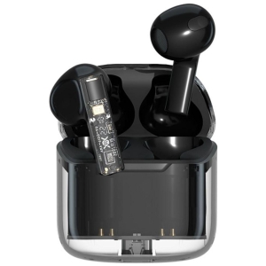 VEhop PRO Transparent TWS In Ear True Wireless (TWS) 25 Hours Playback IPX4(Splash & Sweat Proof) Low Latency,Powerfull bass -Bluetooth V 5.2 Black