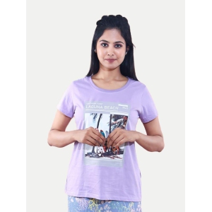 Women Lilac Printed T-shirt