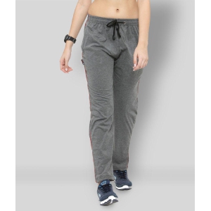 Uzarus - Grey Melange Cotton Blend Womens Gym Trackpants ( Pack of 1 ) - 2XL