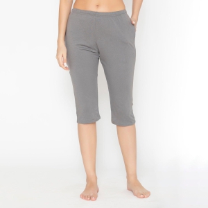 Women's Plain Knitted Capri - Charcoal Grey Charcoal Grey 2XL