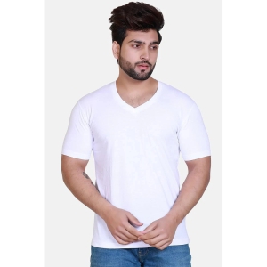 Wild West Cotton Blend Regular Fit Solid Half Sleeves Mens T-Shirt - White ( Pack of 1 ) - None