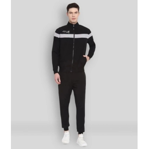 YUUKI - Black Polyester Regular Fit Striped Mens Sports Tracksuit ( Pack of 1 ) - M