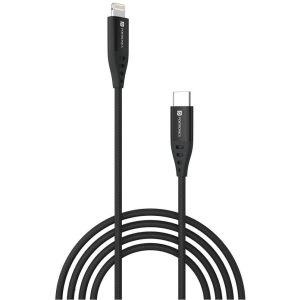 Portronics - Black 3A Lightning Cable 1 Meter - Black