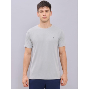 Technosport Light Grey Polyester Slim Fit Men's Sports T-Shirt ( Pack of 1 ) - None