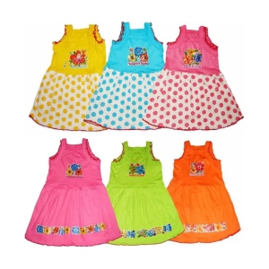 Baby girls cotton printed frock (pack of 6) - None