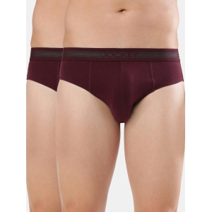 Jockey Men Super Combed Cotton Solid Brief 1010 Wine Tasting Pack Of 2