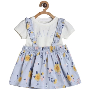 miniklub Blue Cotton Baby Girl Top & Skirt ( Pack of 2 ) - None