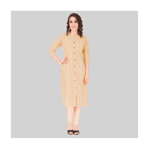 AKTIF 100% Cotton Solid Straight Womens Kurti - Yellow ( Pack of 1 ) - None