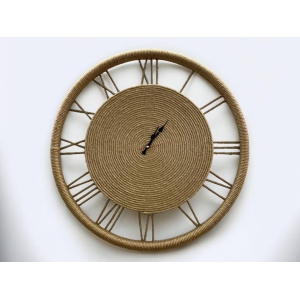 Zik Impex Boho Wall Clock with Roman Numerals, Wicker Wall Clock, Natural Wall Clock, Wall Decoration, Best for Gifting