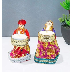 Puppet Tealight Holder (Multicolor, Pack of 4)-Free Size