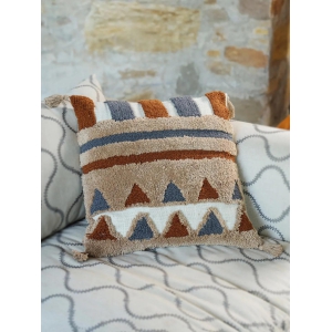 Cotton Multi Colour Embroidered Cushion Covers-(18X18)