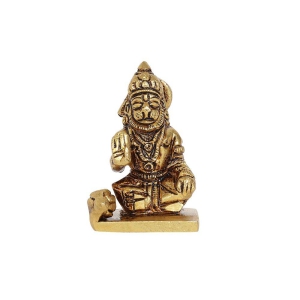 Maharudra Hanuman Brass Idol | 100% Pure Brass | Antique Finish