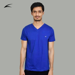 V Neck Plain T-shirt-L