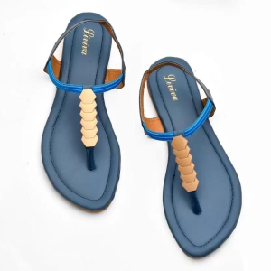 Women Blue Flats Sandal