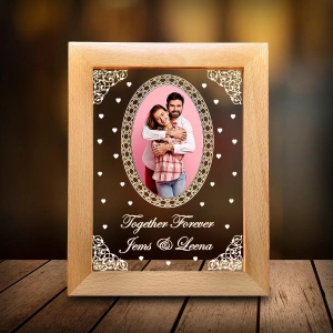 Personalized wooden led frame together forever