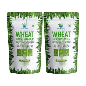 VEDAPURE 100% Natural & Organic Wheatgrass Powder Helps in Immunity & Energy - 100gm (Pack of 2)