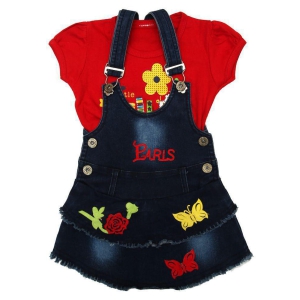 Zadmus - Red Cotton Girls Dungarees ( ) - None