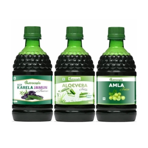 NUTROCOPIA Neem Karela Jamun, Aloe Vera and Amla Juice Pack of 3 of 400 ML(1200 ML)