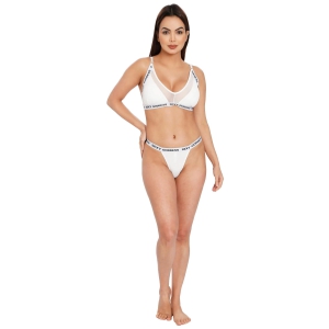 Linda Bralette & Thongs Set-White / S