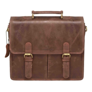 LEADERACHI Vintage Hunter Leather Briefcase Bag | Travel Bag | Office Bag | Messenger Bag