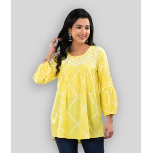 FABRR - Rayon Yellow Womens A-Line Top ( Pack of 1 ) - None