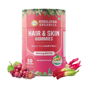 Himalayan Organics Hair & Skin Gummies 40 mcg Biotin For Hair Growth & Glowing Skin (30 Gummies)