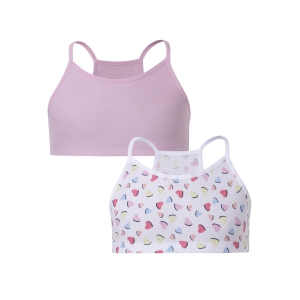 Girls  Racer Sports Crop top Heart Print Pack of 2-9-10 Years