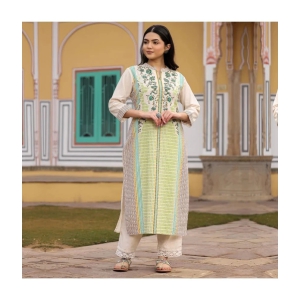 AMIRAS INDIAN ETHNICWEAR Cotton Flex Printed Straight Womens Kurti - Green ( Pack of 1 ) - None