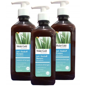 Axiom Mukti Gold Anti-Dandruf Shampoo 500ml with Aloe Vera | Hydrates & Restores shine | Controls andruff | Made with 100% herbal extracts | pH Balanced pack of 3