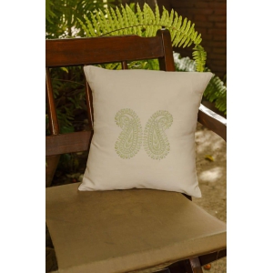 Bageecha Chikankari Paisley Cushion Cover