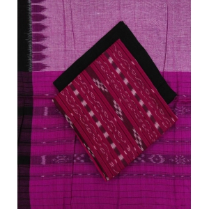 Majenta Black Nuapatna Handwoven Single Ikat Cotton Suit Set