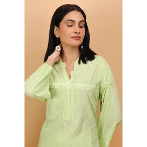 Shwet Women Green Chikankari Kurta - 255-M