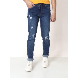 Boys Slim Damage Blue Denim Jeans-13-14Y